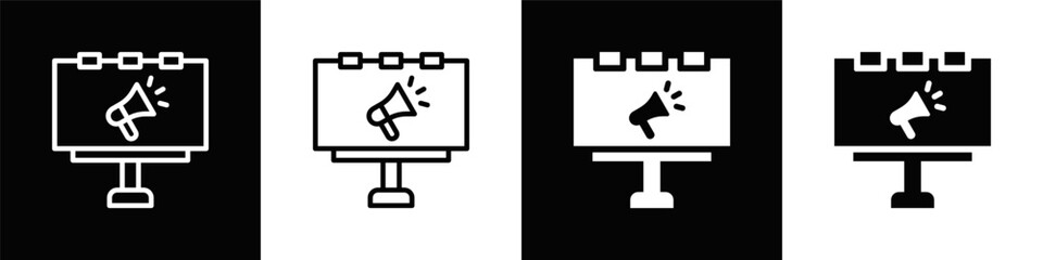 Billboard Icon With Black And White Background