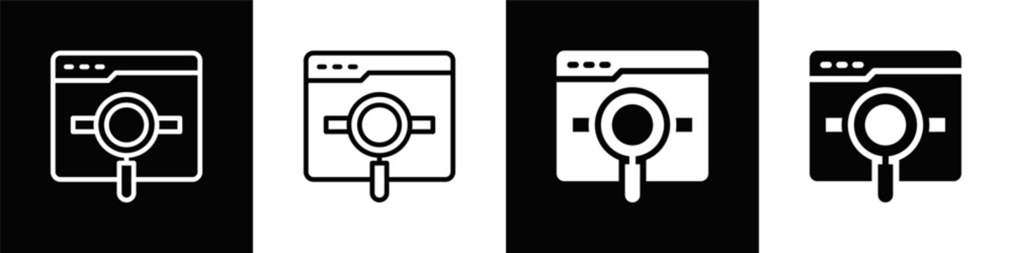 Search Engine Icon With Black And White Background
