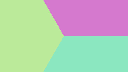 Obraz premium Light lime green and lilac pastel background with a minimalist three-part geometric layout