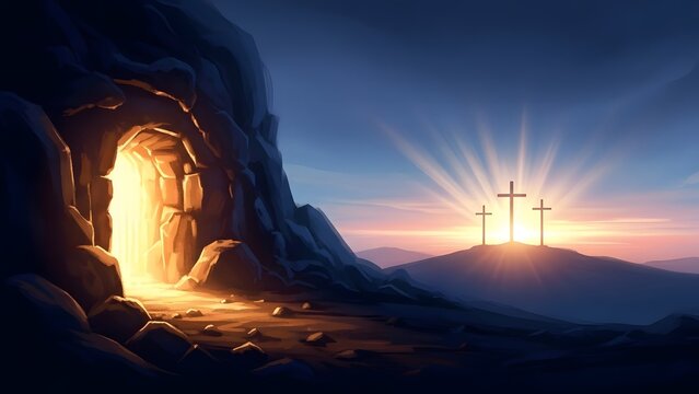 Easter glory a symbolic representation of hope and resurrection with happy easter