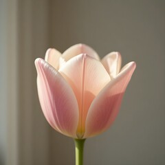 Beautiful pink tulip in bloom with soft petals