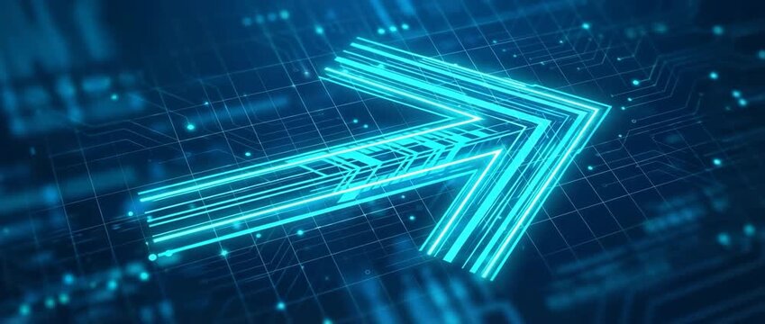 abstract arrow energy technology flow blue tech concept panoramic video motion