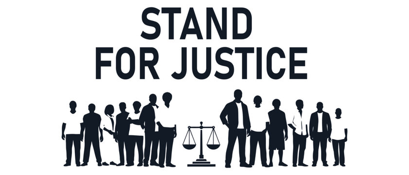 Stand For Justice Group Silhouette Equality Scales Vector