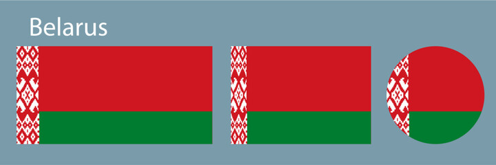 Fototapeta premium set Belarus flag icon vector illustration sign 