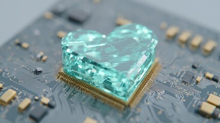 Computer chip with a heart on it