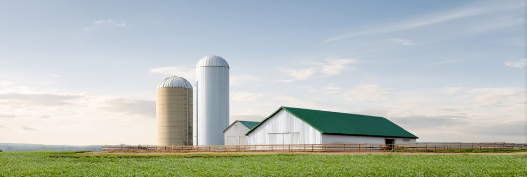 Farm with two silos and a barn
