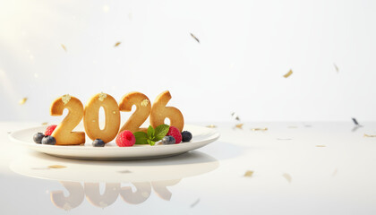 2026 celebration cookies with berries and confetti