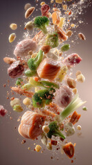 Dynamic Food Environment Featuring Vibrant Stirfry Of Assorted Vegetables Combined With Tender Beef