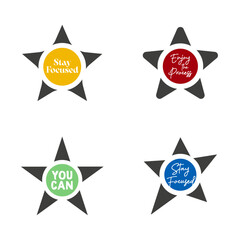 Set of Motivational Quote Star Icons for Inspiration