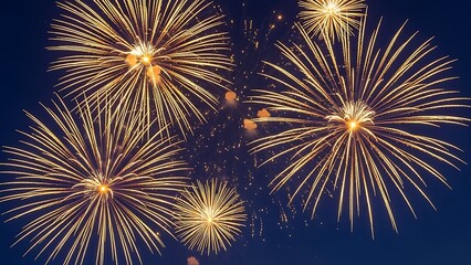 Fototapeta premium Vibrant fireworks exploding in the night sky