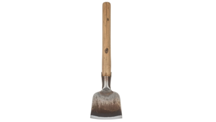 Vintage carpenter's chisel tool with rustic wooden handle, cut out, stock png, isolated on transparent background