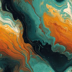 Swirling Abstract Oil Fluid Art, Seamless Texture Pattern