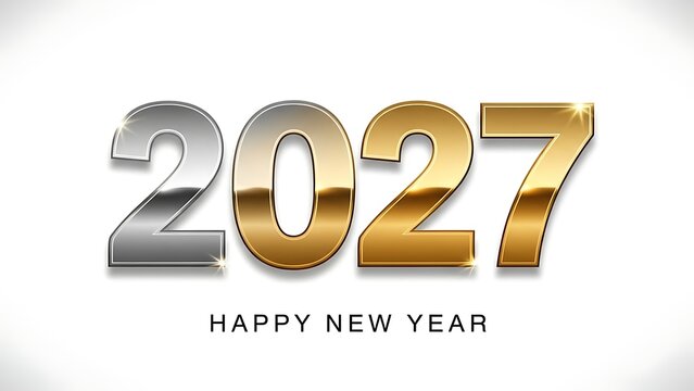 Happy New Year 2027 Greeting Card