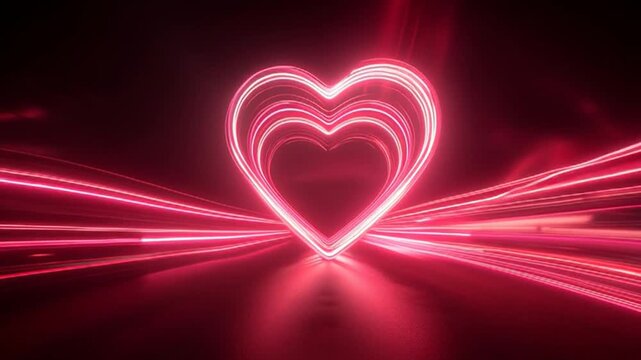 Pink hypnotic heart-shaped tunnel  , creating a psychedelic 4K seamless looping blur effect animation.