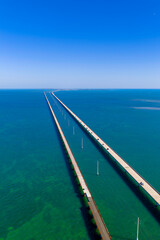 Seven Mile Bridge Florida Keys aerial stock photo 2025