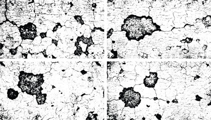 Microscopic view of cells on a textured surface in black and white