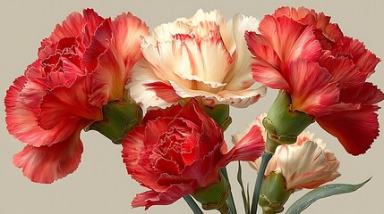 Vibrant red white flower petals texture detail high resolution picture