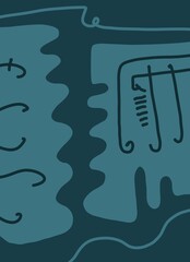 Abstract image for printing. Picture for modern interiors. The picture is painted by hand on a tablet. © neurostructure