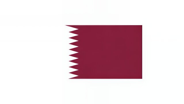 A minimalist Qatar flag waving in the wind, symbolizing national pride and identity, depicted in a simple graphic representation
