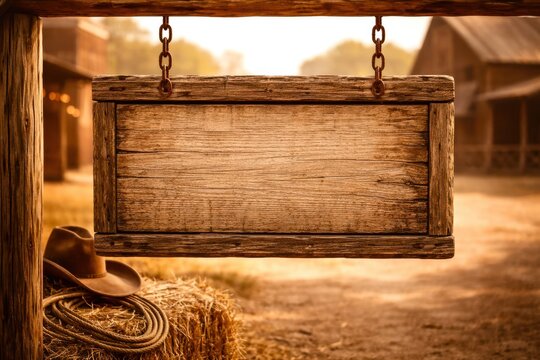 A sign hanging from a wooden post in a rural setting