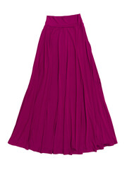 Long lilac women's skirt, isolated on a white background, front view