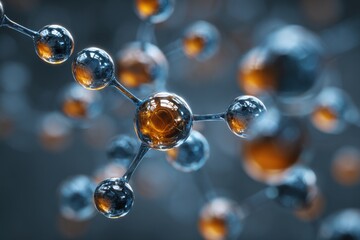 Realistic rendering of molecular structures showcasing intricate details and vibrant colors in a scientific setting during a laboratory exploration