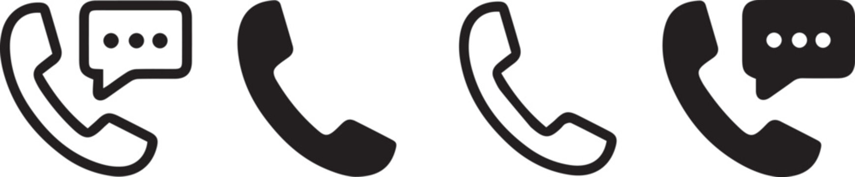 Phone icon, Telephone call symbol, Contact sign, Cell phone isolated on transparent background, icon for app or web site, Phone PNG