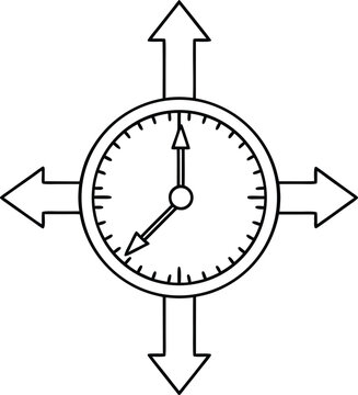shadow based time orientation line art vector illustration on transparent background