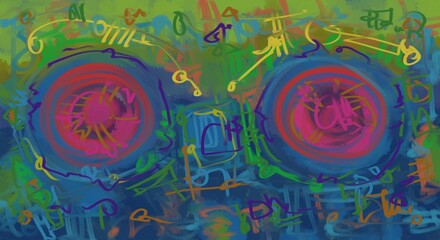 Abstract image for printing. Picture for modern interiors. The picture is painted by hand on a tablet. © neurostructure
