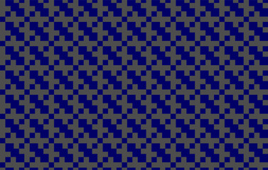 Seamless geometric pixel pattern in deep navy blue and dark gray tones. Modern abstract background with stepped shapes, textiles, wallpaper, packaging, branding, web, digital design projects
