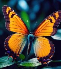 Fantasy Butterfly on Orange Flower with Bokeh