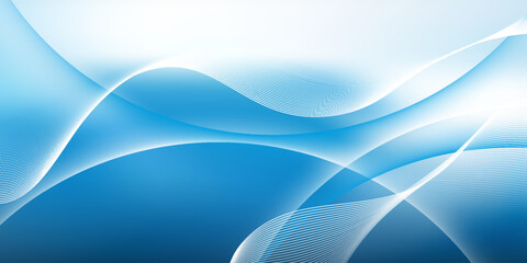 Obraz premium A light blue background with waves and soft lines that move in a simple and calm manner, creating a professional and modern atmosphere.