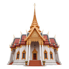 Fototapeta premium Temple Stands Tall With Intricate Design and Bright Colors in a Sunny Location