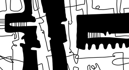 Abstract image for printing. Picture for modern interiors. The picture is painted by hand on a tablet. © neurostructure