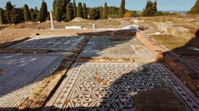 The ruins of Italica, an ancient city located near modern-day Santiponce, close to Seville, Andalusia, Spain founded in 206 BC by Roman general Scipio Africanus