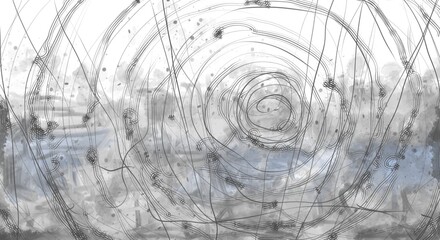 Abstract image for printing. Picture for modern interiors. The picture is painted by hand on a tablet. © neurostructure
