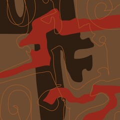 Abstract image for printing. Picture for modern interiors. The picture is painted by hand on a tablet. © neurostructure