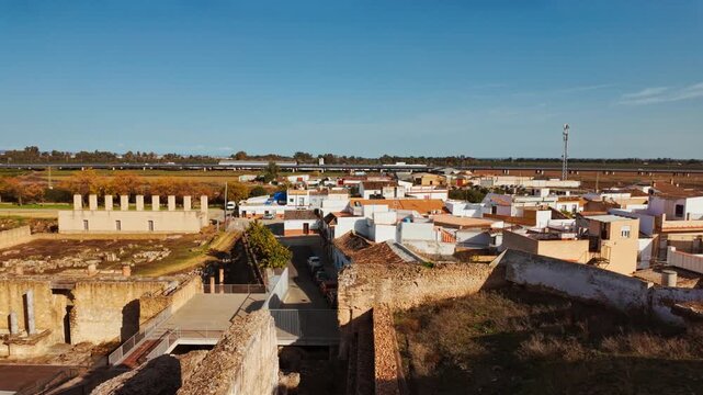 The Roman Theatre of Italica, an ancient archaeological site in Santiponce, near Seville, Spain, Andalusia, Spain founded in 206 BC by Roman general Scipio Africanus