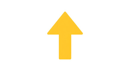 A bright yellow arrow pointing upwards on a black background