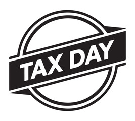 Tax Day Stamp Icon in Black and White
