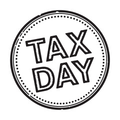 Tax Day Stamp on White Background