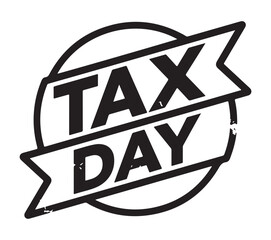 Tax Day Stamp on White Background