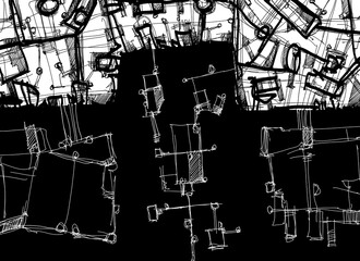 Abstract image for printing. Picture for modern interiors. The picture is painted by hand on a tablet. © neurostructure