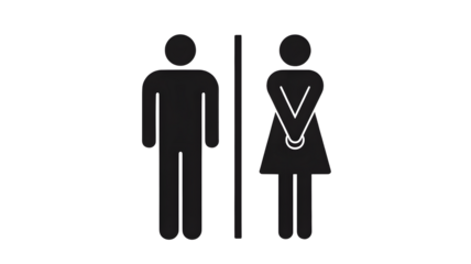 A simple graphic illustration of male and female restroom symbols