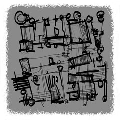 Abstract image for printing. Picture for modern interiors. The picture is painted by hand on a tablet. © neurostructure