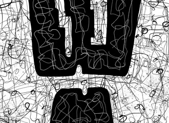 Abstract image for printing. Picture for modern interiors. The picture is painted by hand on a tablet. © neurostructure