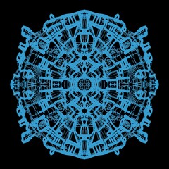 Abstract image for printing. Picture for modern interiors. The picture is painted by hand on a tablet © neurostructure