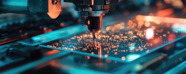 Applying liquid crystal to electronic component.