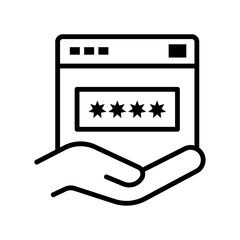 Access line icon. Hand holding security icon for mobile app. Password Security Key Fill Icon. Document with security password icon. Vector Design Website Password Icon Style. 