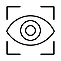 Eye scan icon, Scan Biometric Line Icon of Biometric Nanotechnology. Eye scan editable stroke outline icon isolated on white background flat vector illustration. Eye scan identity symbol line.